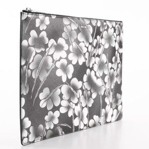 New Givenchy Large Floral Zip Pouch in Printed PU with Box